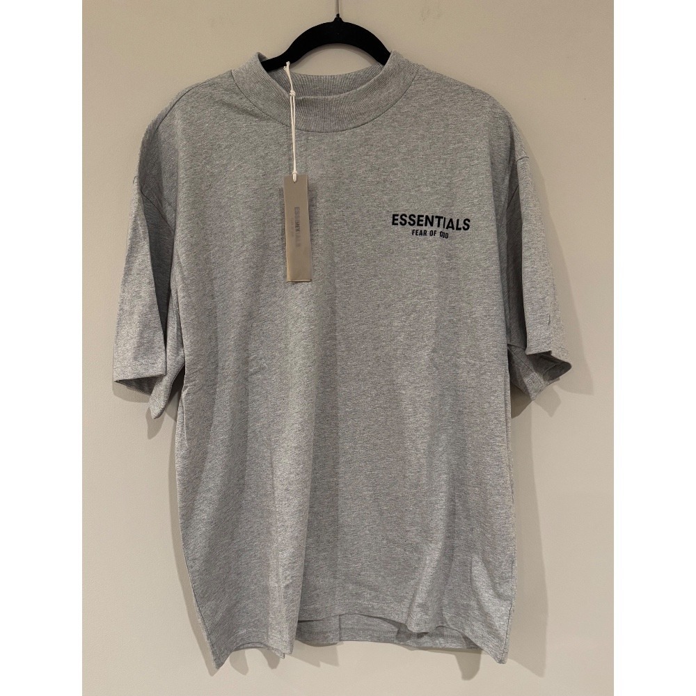 Essentials Fear of God Mock Neck Tee Light Gray Relaxed Fit‎ Short Sleeve Top XL